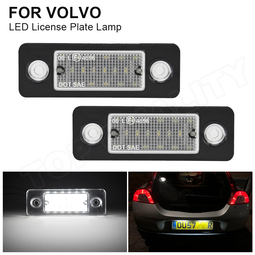 

2PCS For Volvo C30 2008 2009 2010 2011 2012 2013 Xenon White LED Car Number License Plate Light Lamp OEM#:31213991