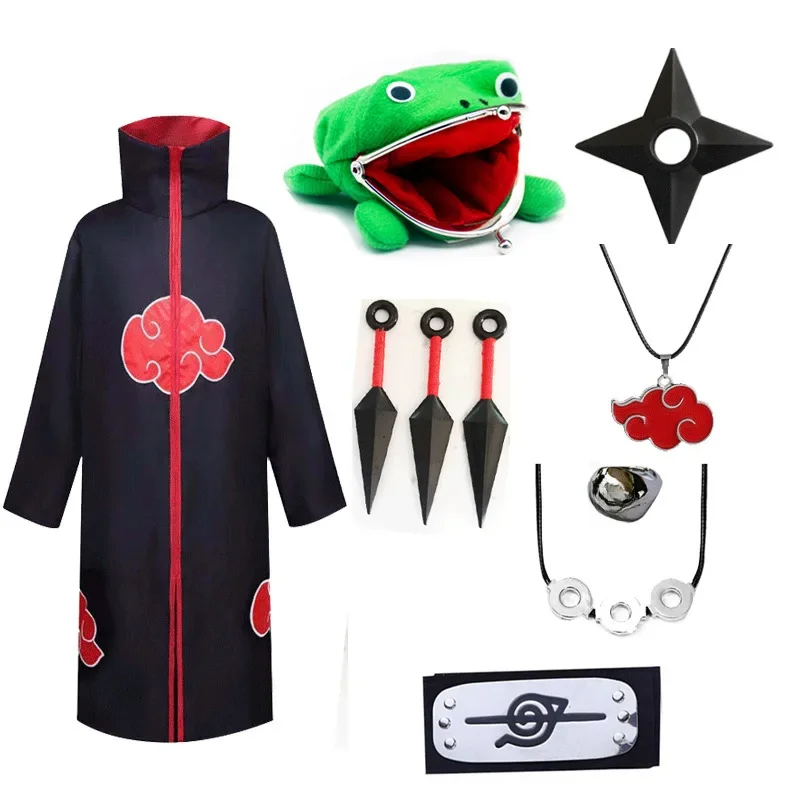 Anime Party przebranie na karnawał Akatsuki Uchiha Tobi dzieci ból Deidara fantazyjny kostium na Halloween fajny strój płaszcz z zamkiem błyskawicznym — 2