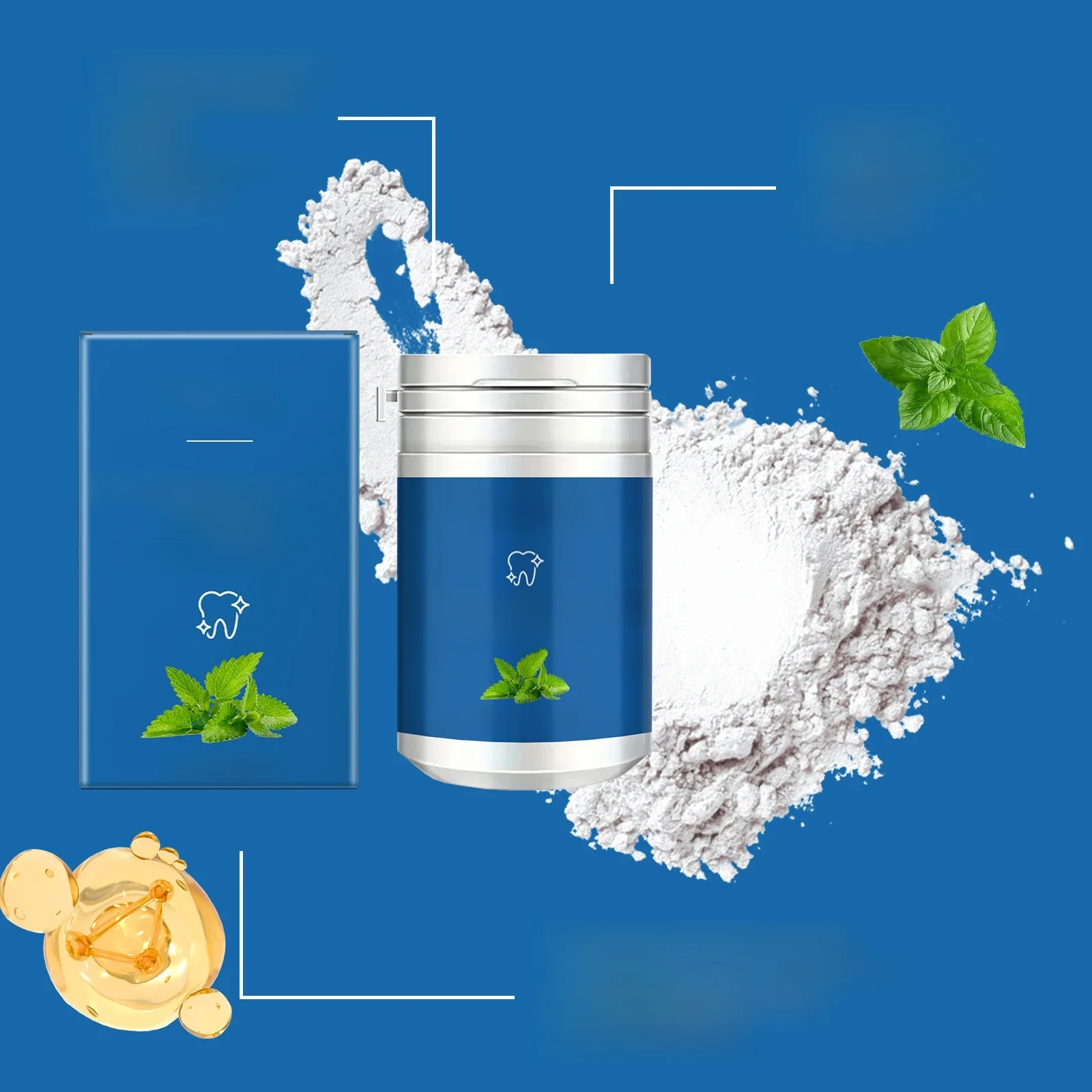 Poudre de blanchiment des dents, dissolvant de taches éclaircissant, saveur de menthe, rafraîchissant, renforce les gencives des dents, soins