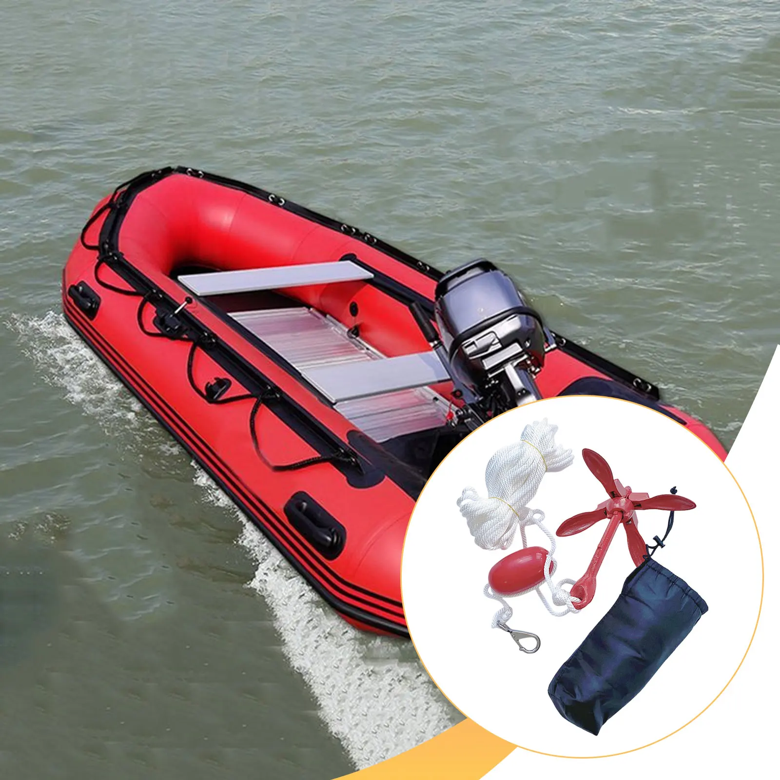 1 Pc Folding Boat Anchor Kayak Anchor Kit Portable Professional Premium with Rope Easy Use for Boat Kayaks Water Activities