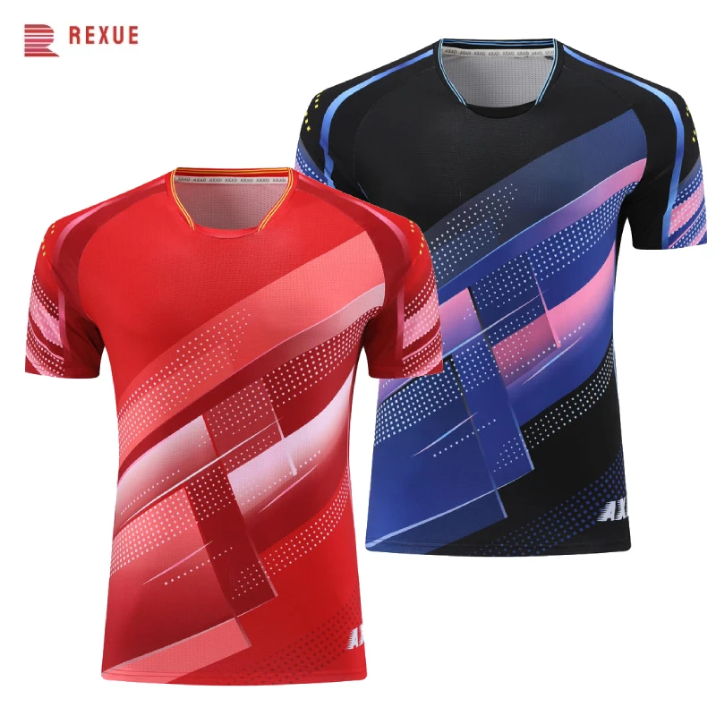 V-Ausschnitt Badminton T-Shirt für Männer Frauen 2024 neu im Training Training Tischtennis Trikot Volleyball Team Yoga Lauf hemden