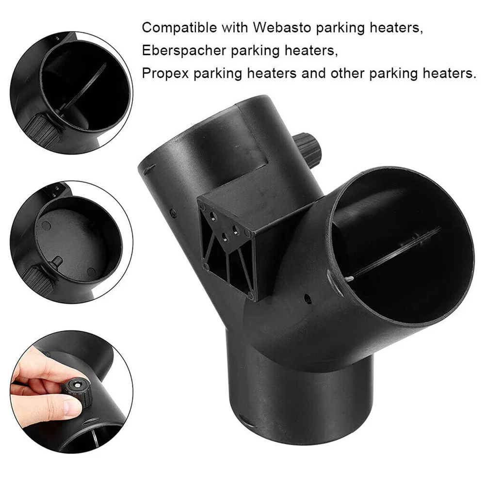 75mm Pipe Ducting Y Piece Warm Air Outlet Vent Hose Clip For Diesel Heater