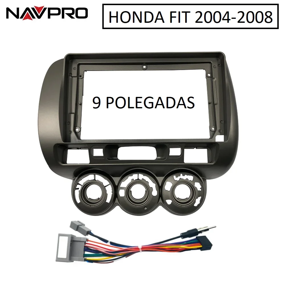 For HONDA FIT 2004-2008 9 INCH Frame/Fascia and Connection Cables for Multimedia Center Installation 9 