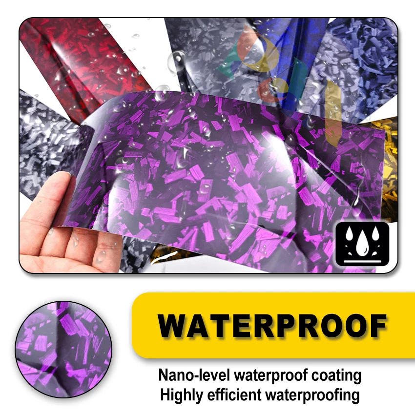 JDM Glossy Purple Forged Carbon Fiber Wrap For BMW F40, High Temp Resistant Film For Auto & Motorcycle