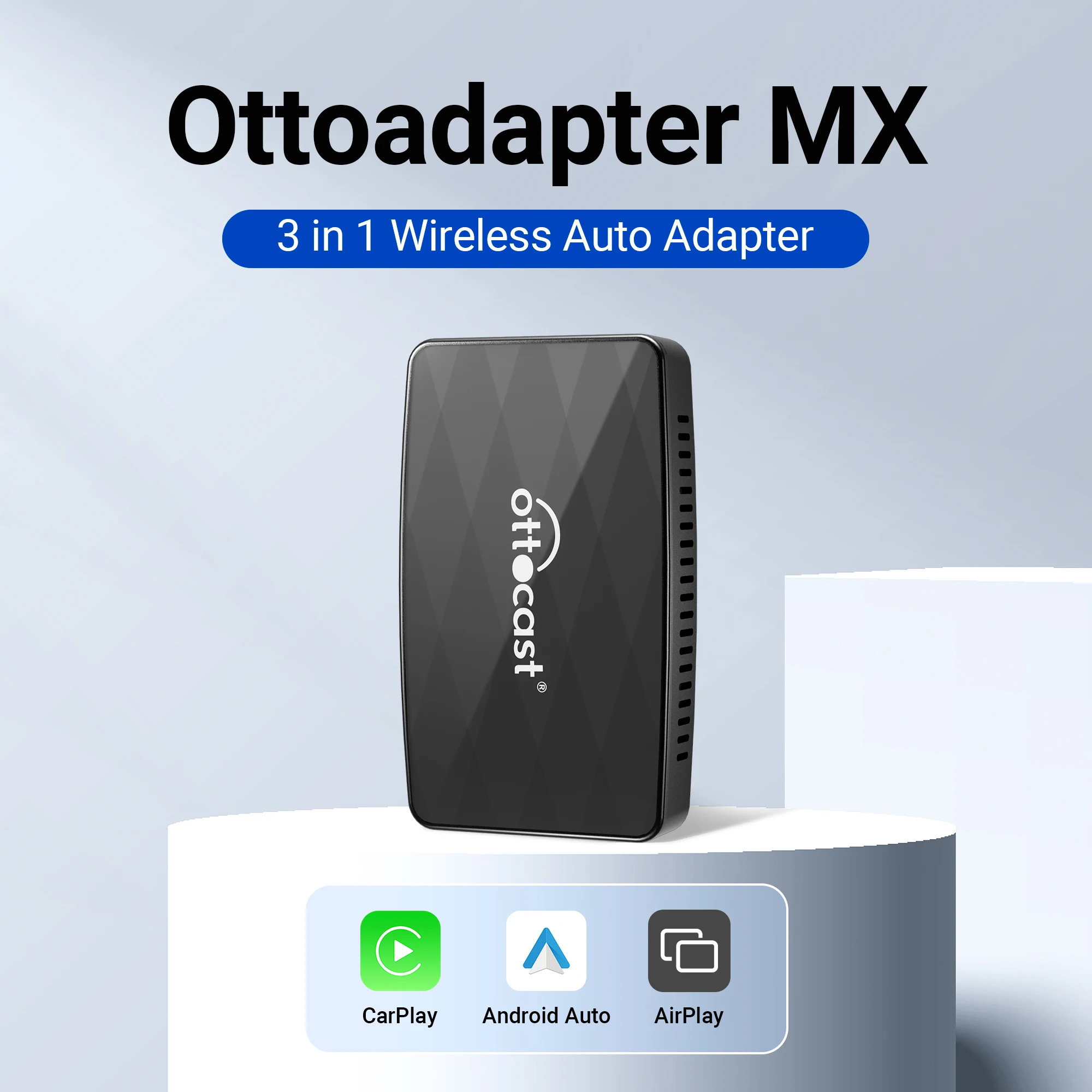 

OTTOCAST Ottoadapter MX 3 in1 Wireless Android Auto CarPlay for AirPlay Car Accessories for Benz VW Renault Toyota Kia Lexus