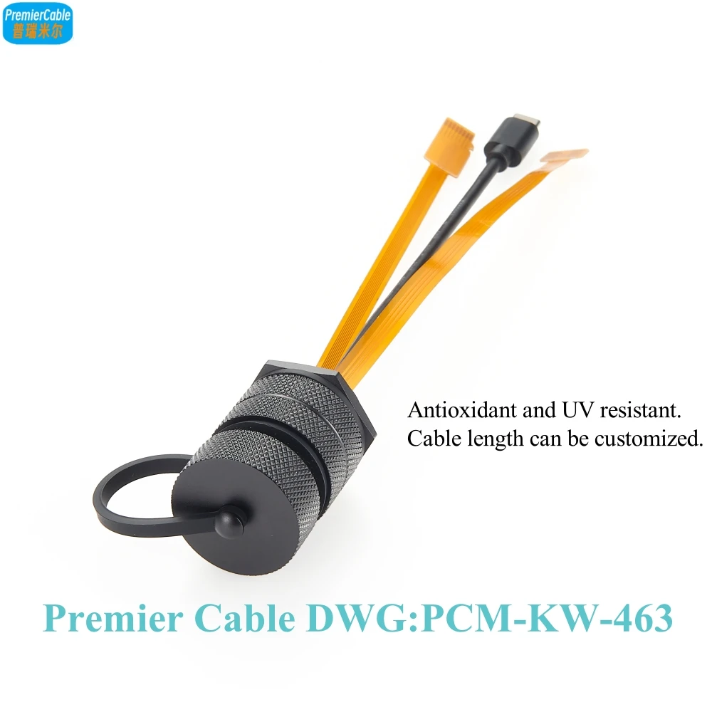 Imagem -02 - Impermeável Usb tipo c Conector para Gabinete Chassis Case Envelope Cabo ao ar Livre Nano Cartão Sim tf Cartão Ip67