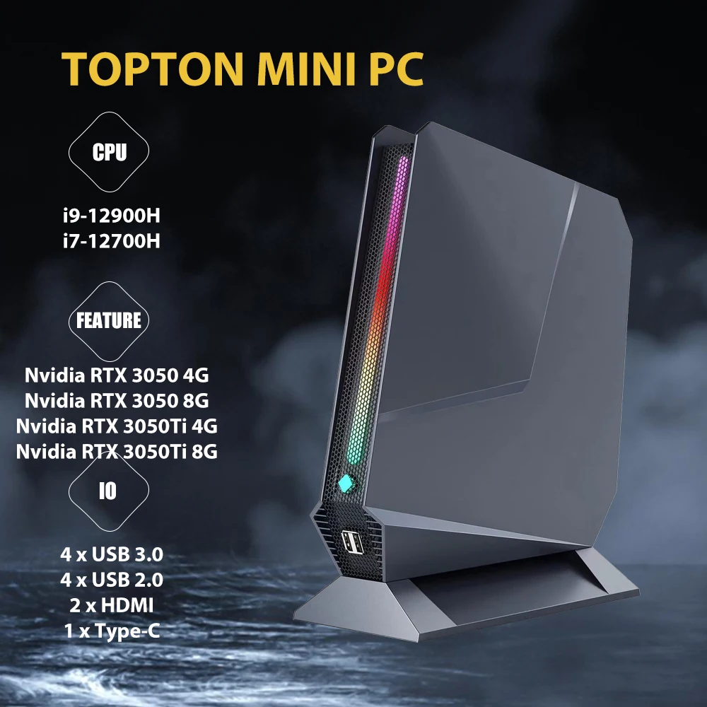 Mini PC Super Deal Gaming, Computador Desktop Gamer, Intel Core i9 13900H i7 13700H com Nvidia RTX 4060 3050, WiFi 6 BT