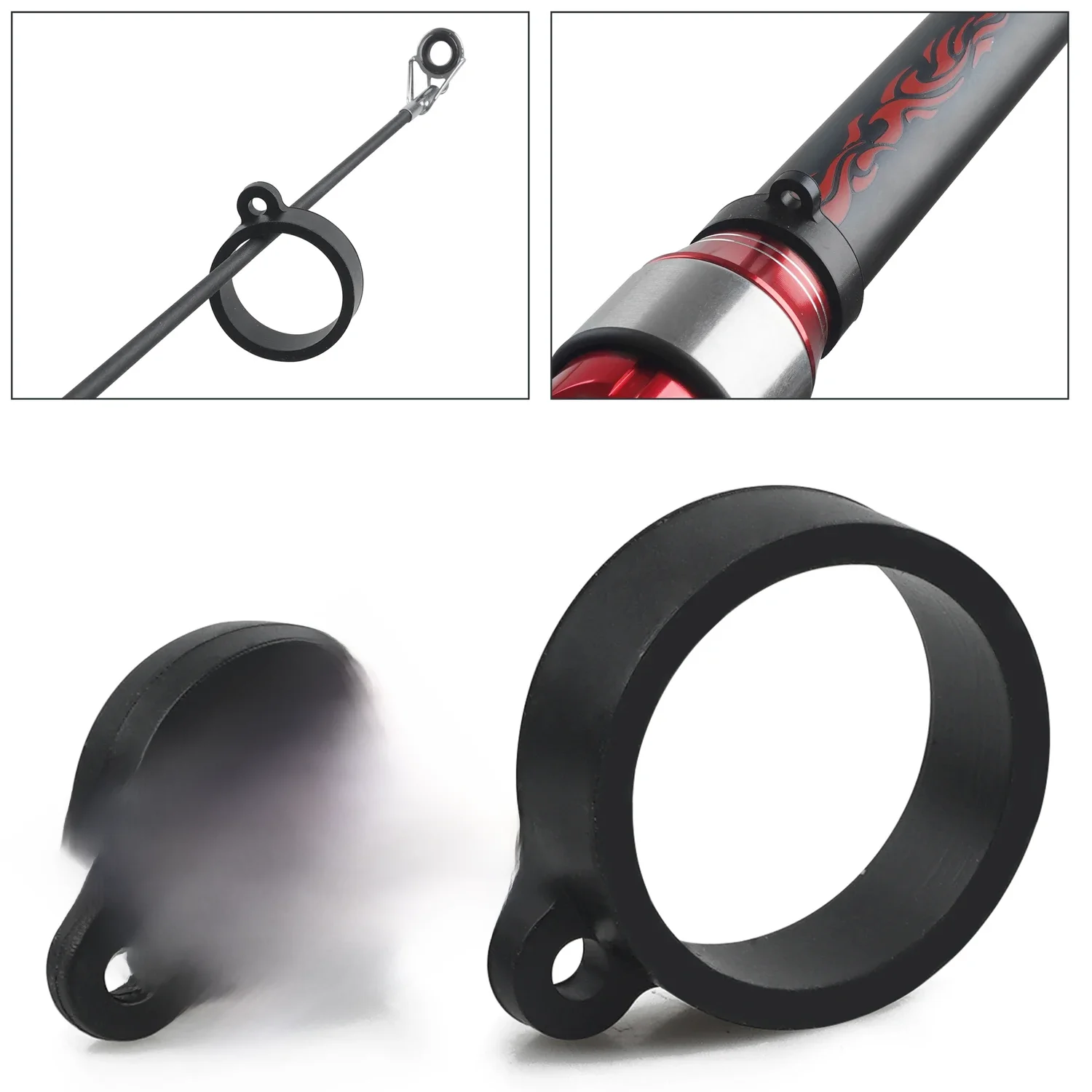 10 pièces canne à pêche leurre crochet gardien mouche pôle anneaux en caoutchouc leurre cintre en caoutchouc élastique crochet de pêche supports accessoires