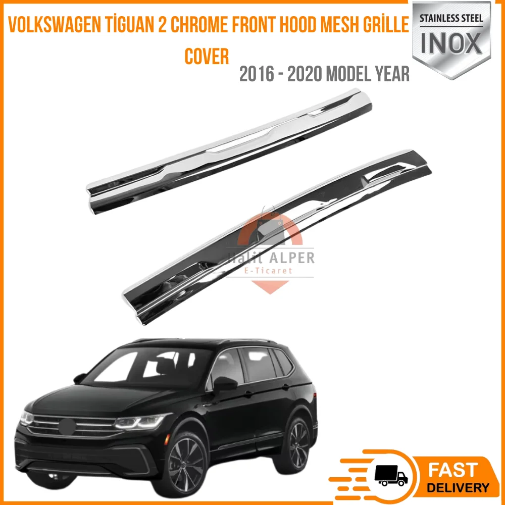 For Volkswagen Tiguan Mk2 2016 - 2020 chrome front hood mesh grille cover trim standard steel affordable price high quality