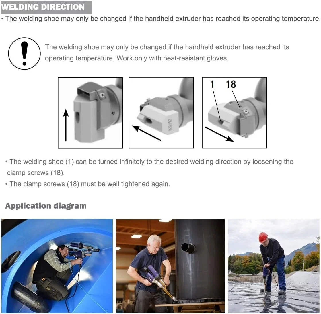 Original Weldy Welding Shoes Kit for EX2/ EX3 Extrusion Plastic Welding Machine extruder Spare parts