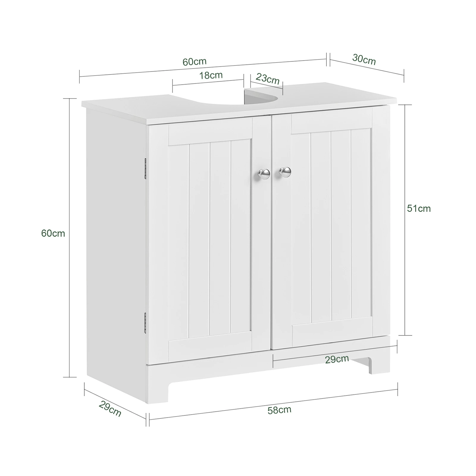 SoBuy BZR18-II Waschbeckenunterschrank Badschrank Waschtisch Unterschrank Badmöbel BHT ca: 60x60x30cm – Detail 4