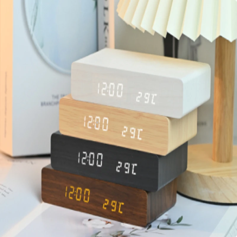 Alarm Clock with Wireless Charging Three Brightness Adjustment LED Display Multipurpose for Apartment Bedroom Gift Decor Desk