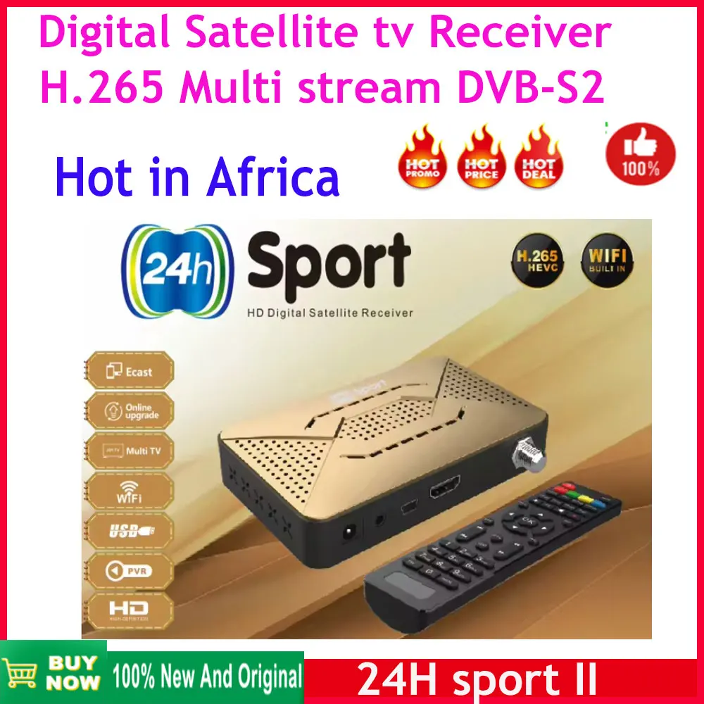 

Newest Africa H.265 DVB S2 FTA Tv Decoder Free to Air 24h-Sport HD 1080p Digital satellite TV Receiver Mini dvb-s2 Set Top Box