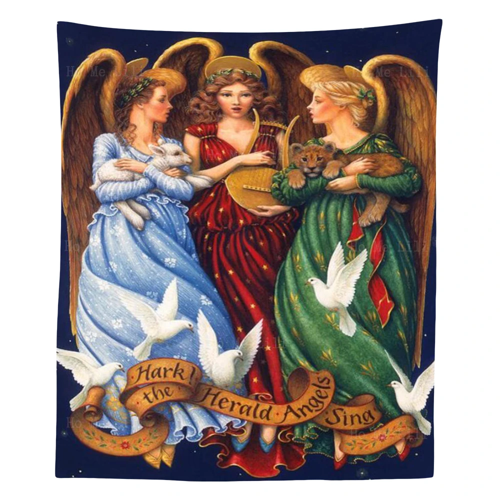 The Herald Angels Sing Fairies The Deliverance Roger And Angelica Retro Tapestry By Ho Me Lili For Livingroom Wall Decor