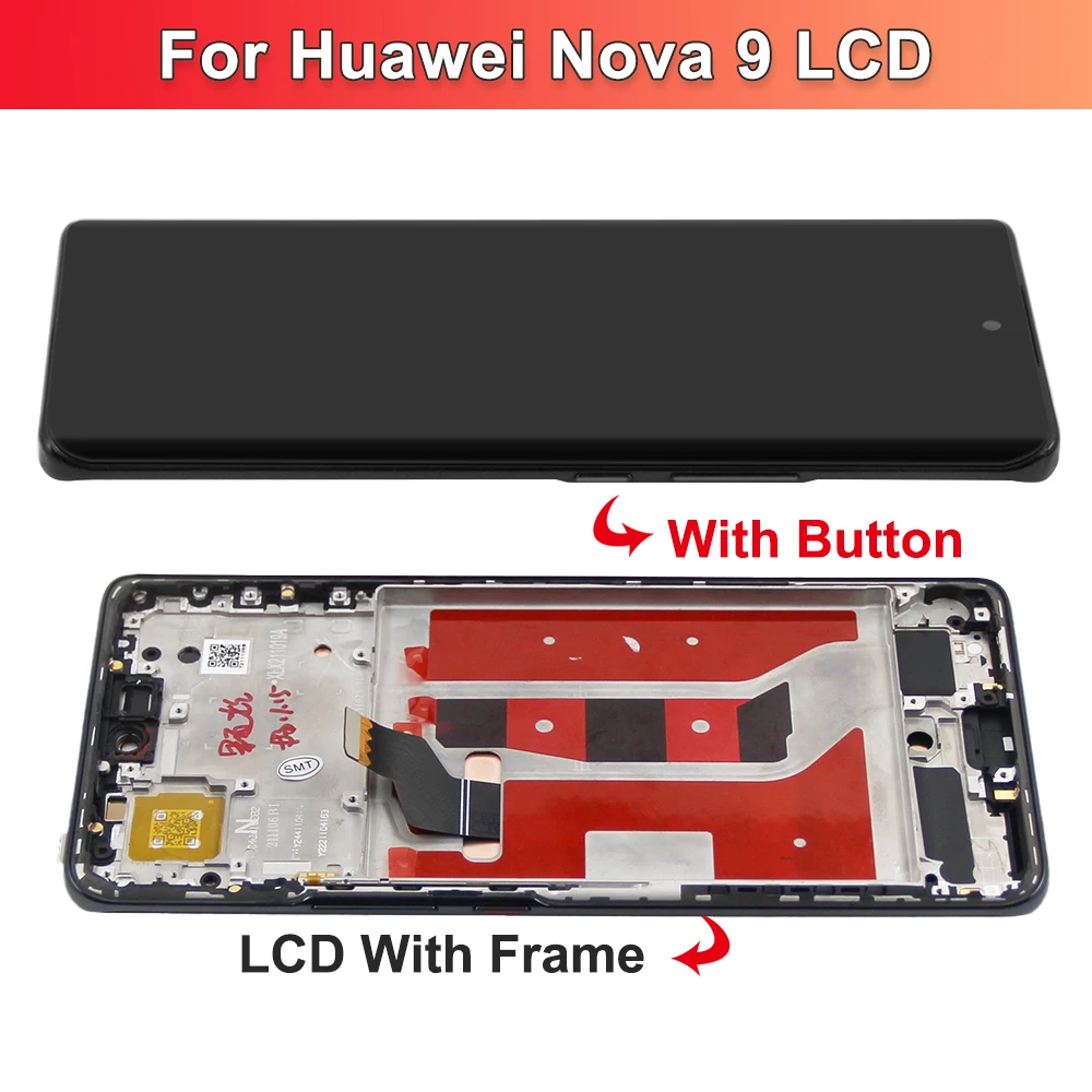 6.57\'\' For Huawei Nova 9 LCD Touch Screen Digitizer With Frame Assembly For Huawei Nova9 NAM-AL00, NAM-LX9 Display