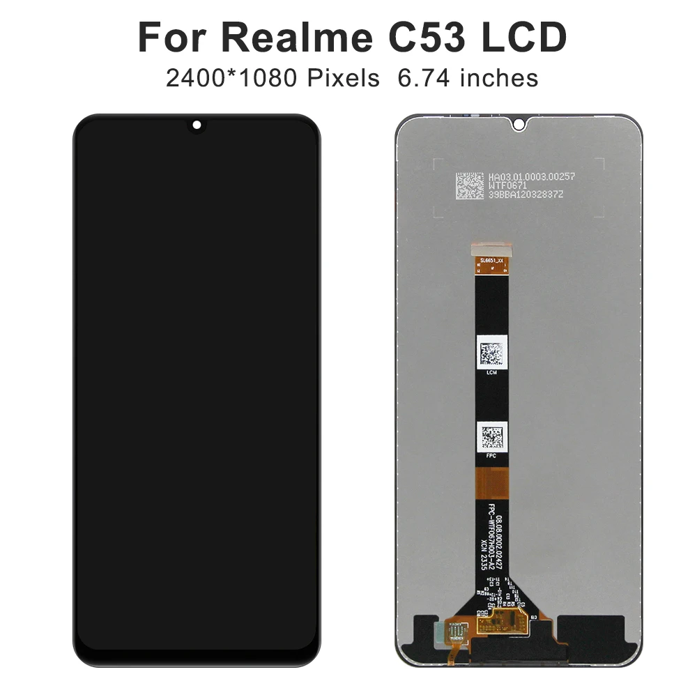 6.74\'\'For OPPO Realme C53 For  RealmeC53 RMX3760 LCD Display Touch Screen Digitizer Assembly Replacement