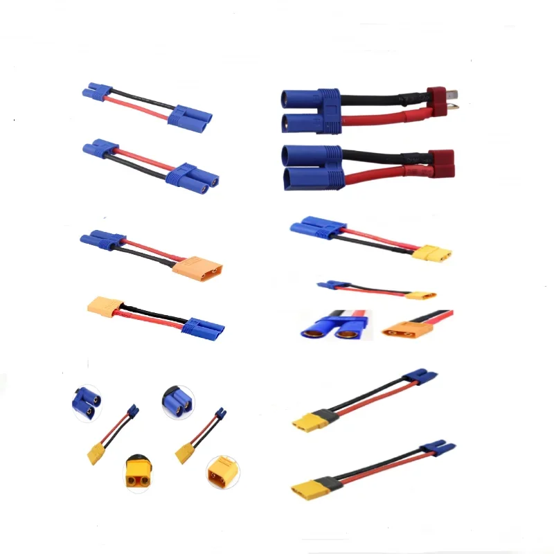 2 pièces EC5 mâle femelle prise vers Deans EC3 XT60 XT60H XT90 XT90H câble adaptateur avec 12awg 4cm fil de Silicone pour batterie RC ESC