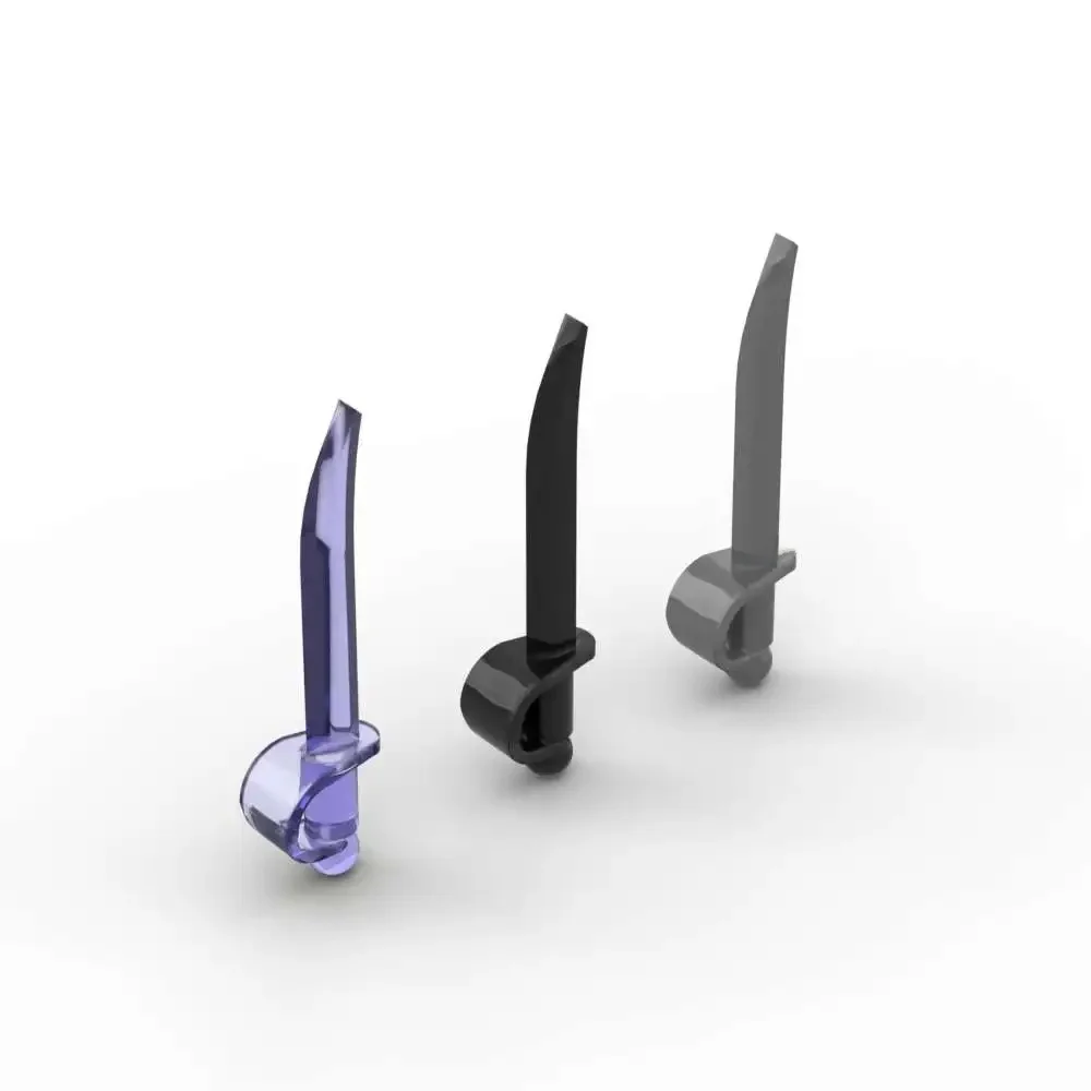 MOC – accessoires de couteau de Pirate 2530, ensemble de blocs de construction d'épée incurvée, bras 35744, idée de particules Compatible, jouet pour enfants, cadeau pour enfants, 10 pièces