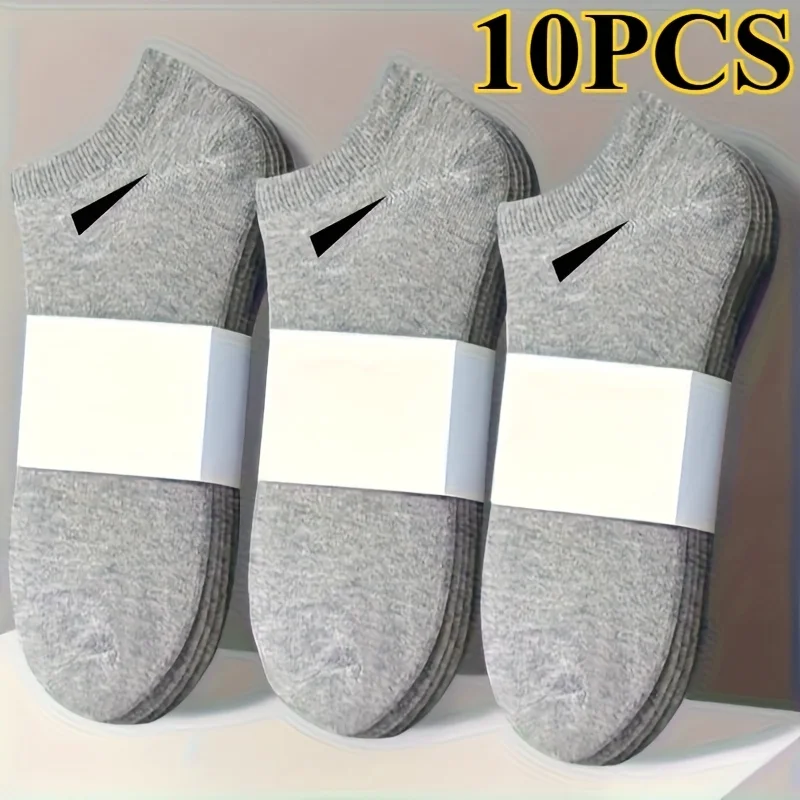 

20 шт. женские дышащие носки с низким вырезом против пота и запаха — всесезонный комфорт, однотонный дизайн, влагоотводящий F