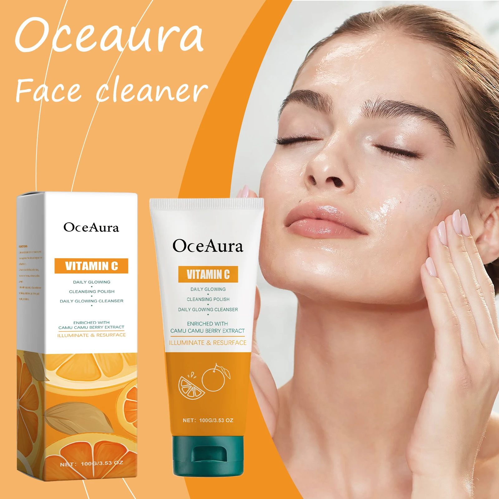 Oceaura فيتامين C منظف الوجه تنظيف لطيف المسام الأوساخ السيطرة على النفط المسام تقليص منعش متوهجة لون البشرة منظف الوجه #1