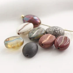 DIY Supply-4 Pieces Czech Glass Finding Coffee Bean Spacer Beads - Varies Colors 11x8mm (580)