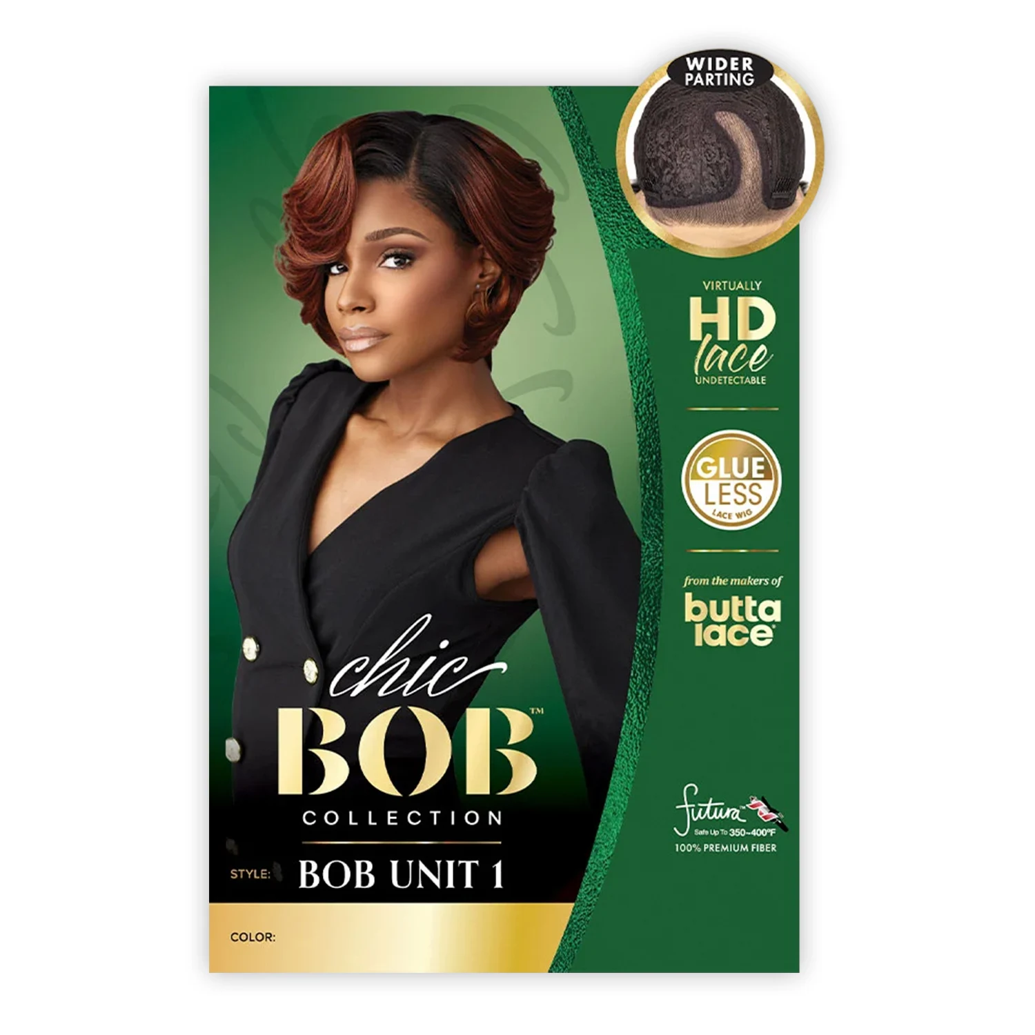 Parrucca anteriore in pizzo sintetico Sensationnel HD Butta Lace Glueless Chic Bob Unit 1