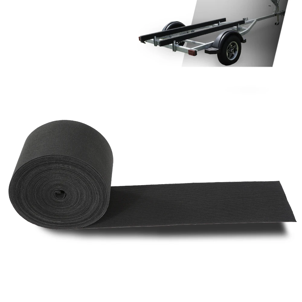 Black Ribbed Bunk Carpet / Marine Boat Trailer Runners / Outdoor - 12
