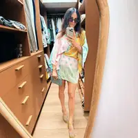 Women's Boho Paisley Color Block Romper Long Sleeve V Neck Tie Waist Beach Vacation Playsuit Shorts - Image 6