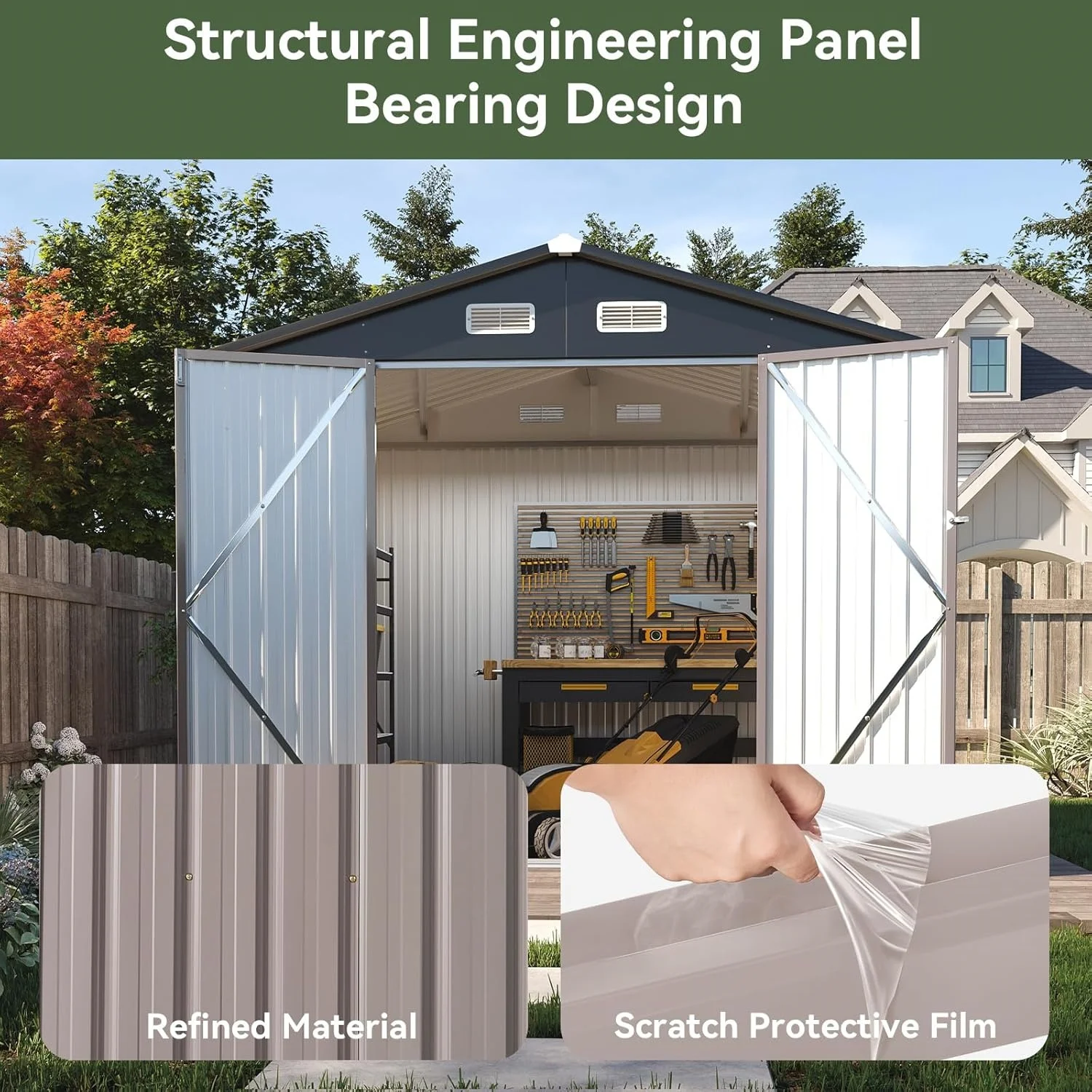 Metal Garden Storage Shed — product detail 6