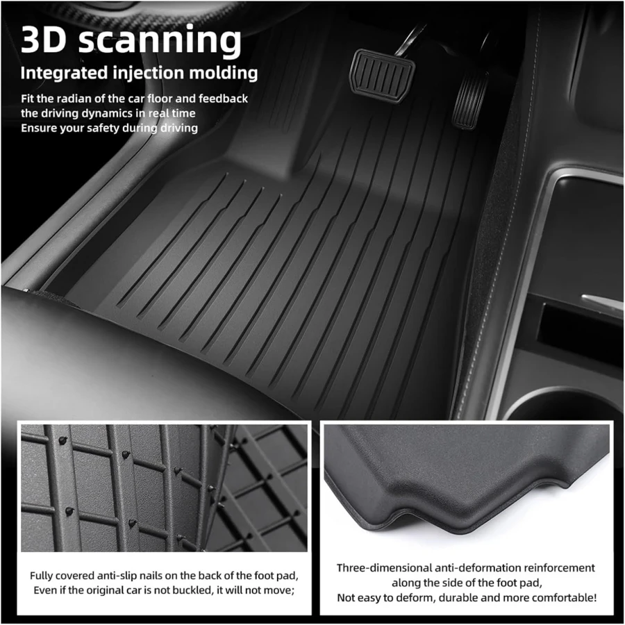 For Tesla Model 3+ 2024 Highland TPE Front Rear Lower Trunk Mats All Coverage Anti-Slip Floor Mat Cargo Liner Anti Dirty Pads