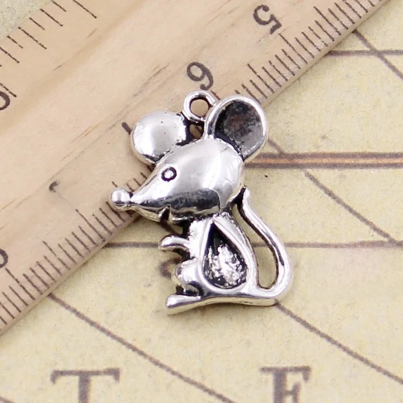 10 sztuk Charms myszy 24x18mm tybetański brąz srebrny kolor wisiorki antyczny tworzenia biżuterii DIY Handmade Craft — zdjęcie 2
