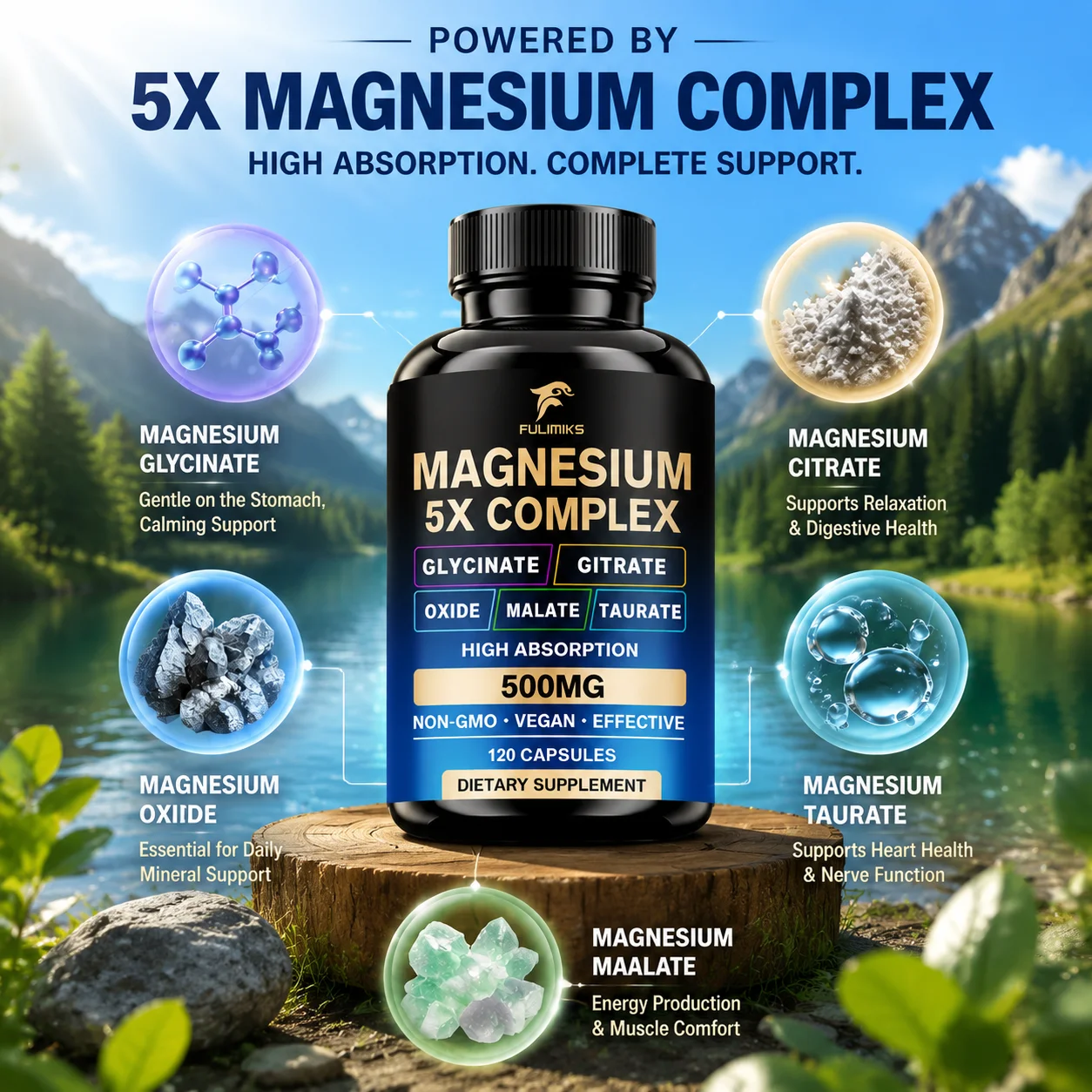 Magnesium Pills Supplement 5 i - đánh giá và giá Magnesium Glycinate Capsule
