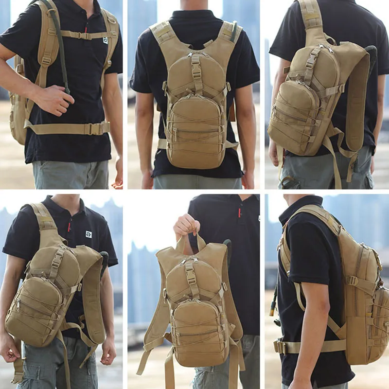 Army Camouflage Tactical Backpack Men Off-road Bicycle Outdoor Sports Bag Women Hiking Riding Rucksacks 3L Water Bottle Bag