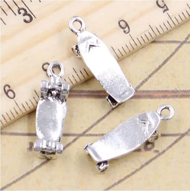 20pcs 22x7mm Alloy Charms Skateboard Tibetan Silver Pendants