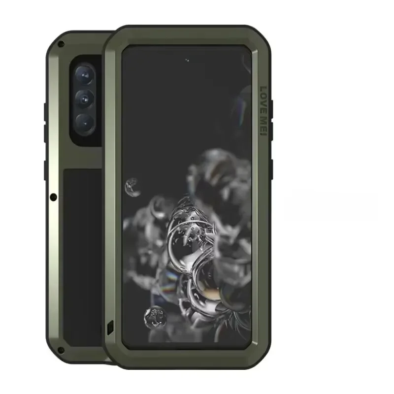 Love Mei Stofdichte Militaire Kwaliteit Metalen Beschermhoes voor Samsung S24FE S23 S21 S20 FE Siliconen Stootbestendige Telefoonhoes - afbeelding 2