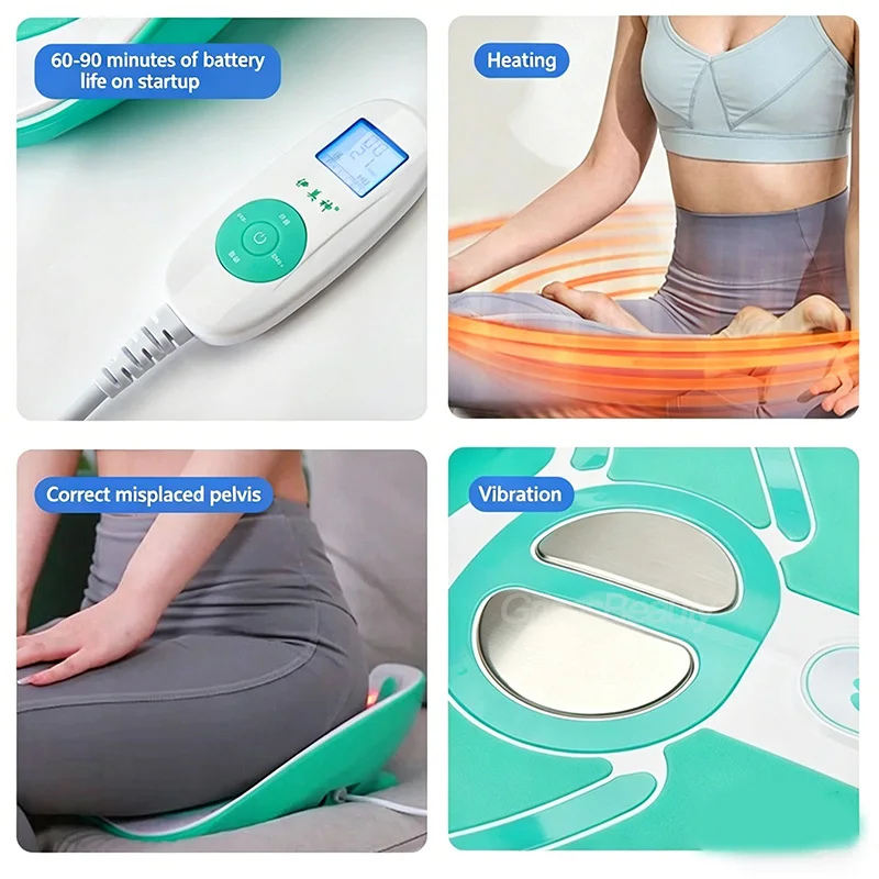 Glute Stimulator Massager EMS Micro Current Constant Temperature Heating Vibration Mode Peach Butt Shaping Fitness Body Care