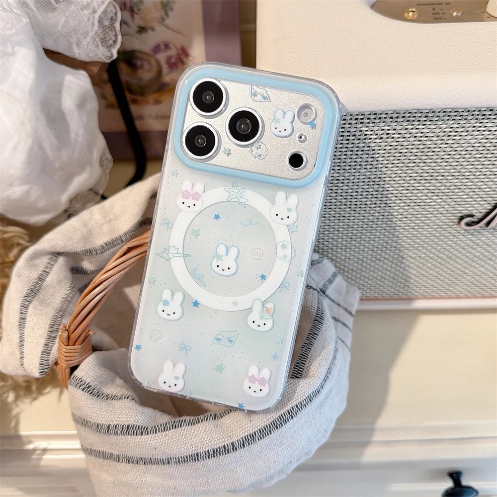 Koreańskie etui na telefon z magnetycznym uchwytem Magsafe, z motywem Miffy Króliczka, w stylu INS, do iPhone 17, 16 Pro Max, 15, 17 Pro, 15 Pro, urocze obudowy. — zdjęcie produktu 6