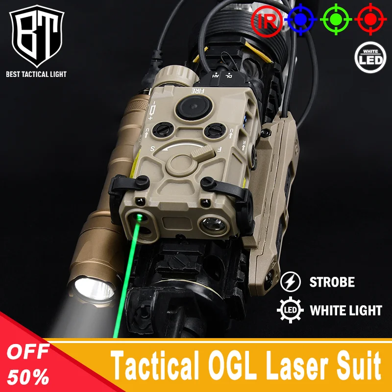 WADSN Nylon Plastic OGL Red Blue Green IR Strobe Laser Tactical M600 Flashlight Dual Pressure Switch Hunting Airsoft Accessory