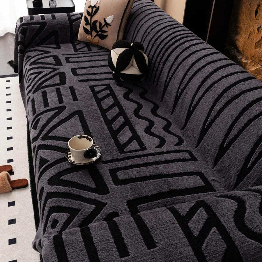 1pc nieuwe Boheemse stijl bankbeschermer, vintage geïnterlinieerde comfortabele bankdeken, geschikt voor huisdieren, antislipbescherming, lux - afbeelding 2