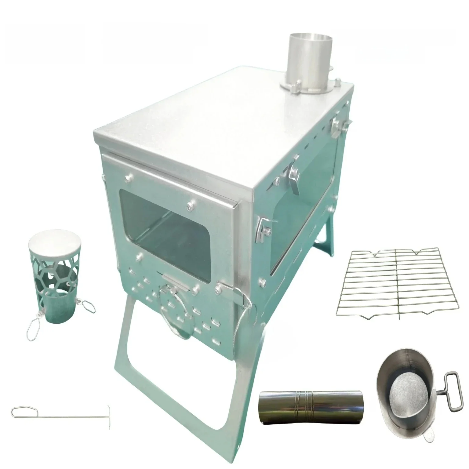 Boutique Titanium Oven Mini-B Titanium Opvouwbare kachel outdoor houtkachel, draagbare brandende tentkachel voor jacht, vissen.. - afbeelding 2