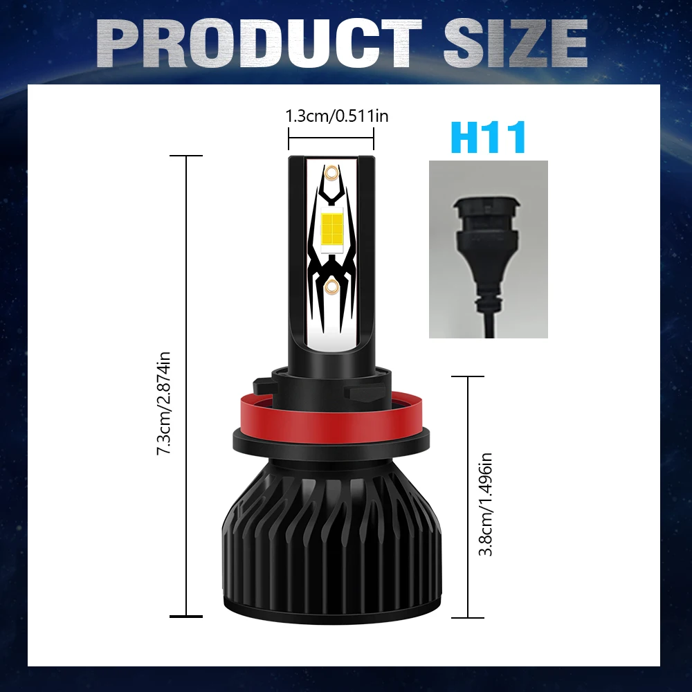 

2 шт. H11 светодиодные фары Canbus Led 3570 CSP светодиодные фары со встроенным приводом мини-фара DC12V универсальные для автомобилей 6000k белый