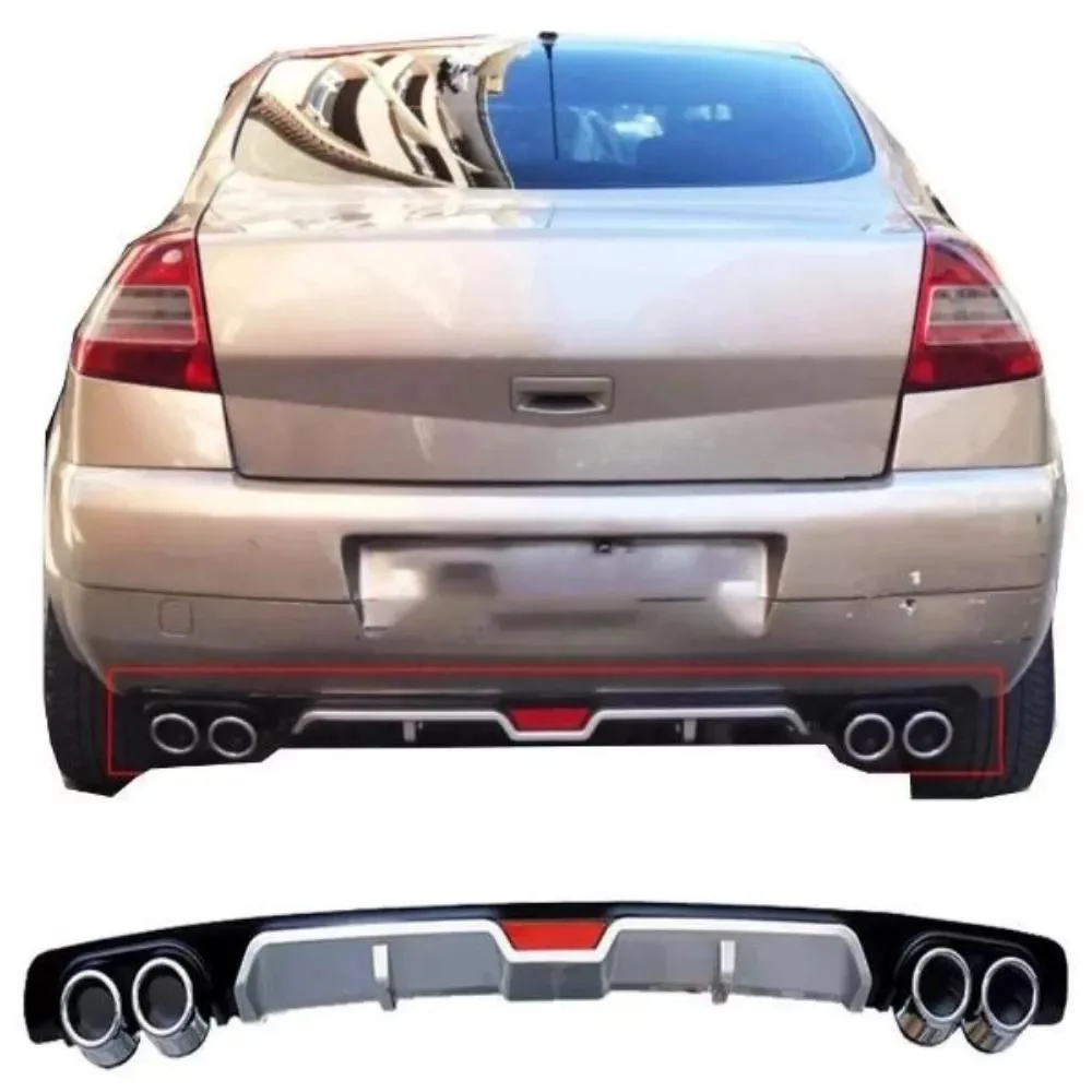 Car Rear Bumper Diffuser for Renault Megane MK2 Black ABS Plastic Car-Styling Spoiler Deflector Body Kit Splitter Professional