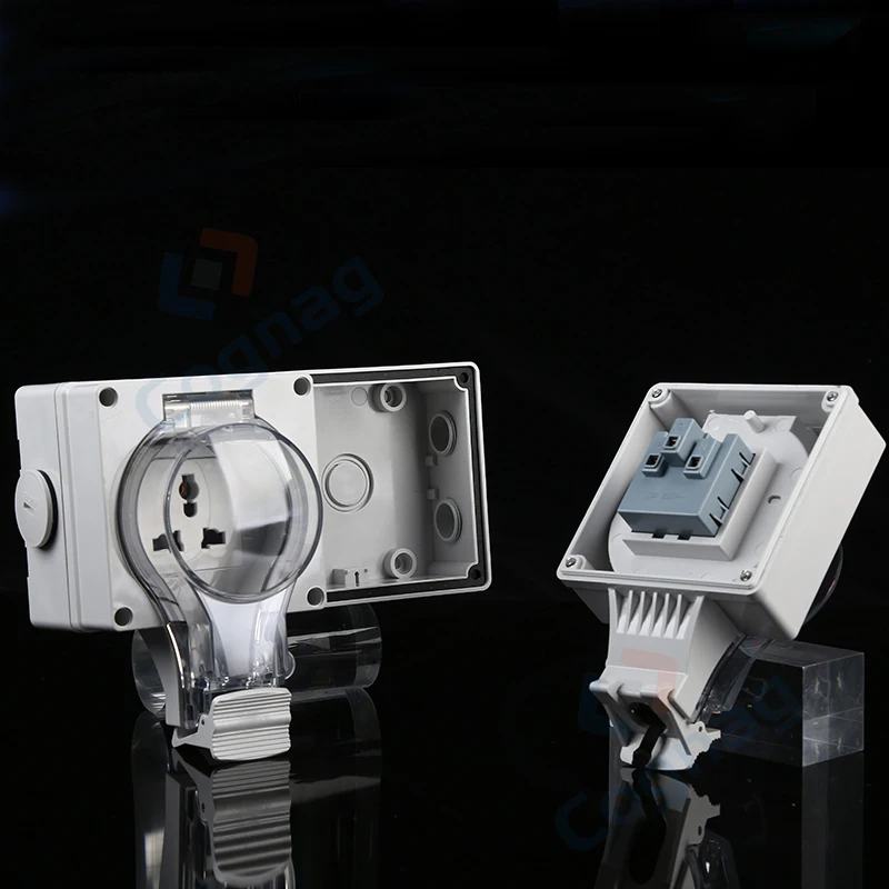 IP66 2 Gang Multi-function Weatherproof Wall Power Socket Outdoor Industrial  Socket N 250V 16Aew Design