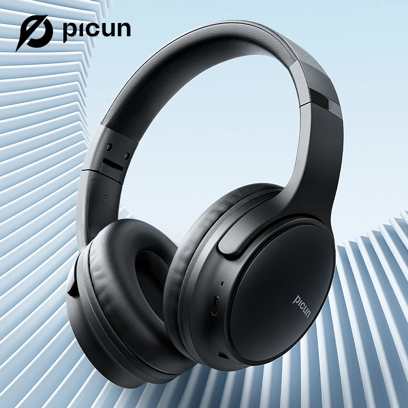 Picun B-06 Bluetooth Headphones Over Ear, 110 Hours Playtime Wireless Headphones with Mic, Foldable Adjustable Lightweight HiFi