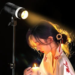 LED Spotlight Studio Video Light 6500K Brightness COB Photography Lighting for Live Streaming Portrait Product Professional