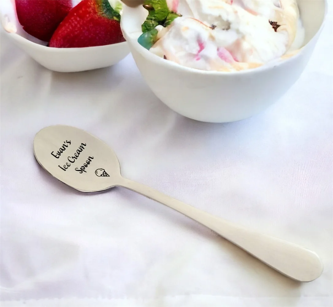 Personalized Ice Cream Spoon - Custom Ice Cream Spoon - Engraved Ice Cream Spoon - Ice Cream Spoon for Mom - Gift for Her - Ice