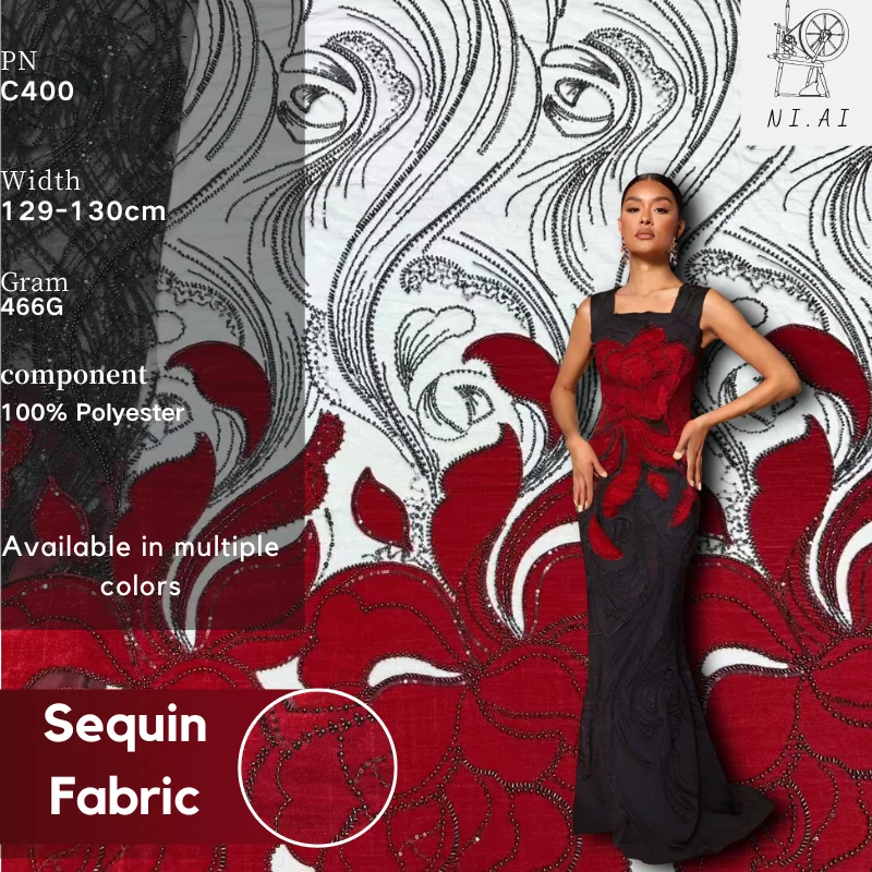 

Luxury African Velvet Lace Fabric 2025 High Quality French Sequins Applique Flocked Embroidery For Wedding Evening Dress