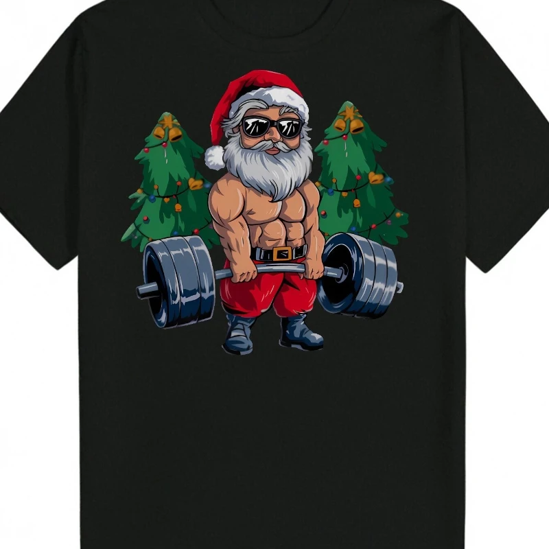 

Men's Classic Christmas Themed T-Shirt Funny Stylish Summer Tee with Vintage Design Casual Round Neck Christmas Pattern