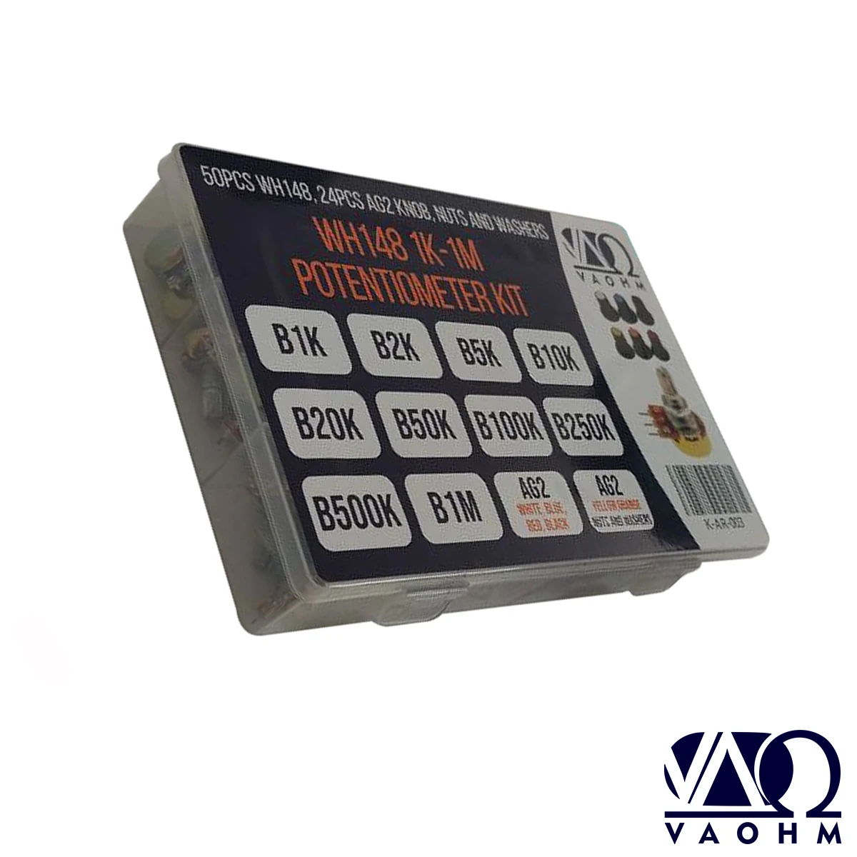 10 TIPOS 50 PCS WH148 1K-1M CONJUNTO DE POTENCIÔMETRO