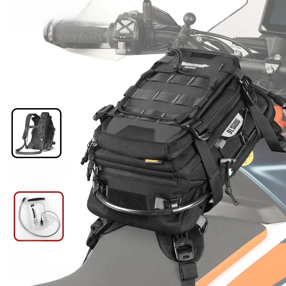 AliExpress Rhinowalk Motorcycle Tank Bag 9L Waterproof With 1.5L Water Bag Multi-function Big Capacity Motorcycle Backpack With Rain cover